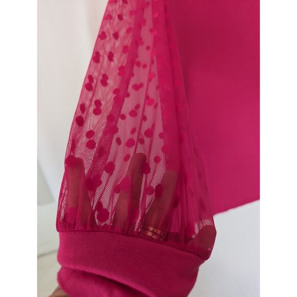 Torrid Super Soft Knit Pink Sheer Polka-dot‎ Long Sleeves Sz 4X Soft Lightweight - Picture 2 of 9
